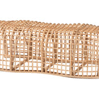 bali & pari Daiki Natural Rattan Bench with Curved Frame - Lightweight Decorative Accent Seating for Entryway, Bedroom, or Living Room