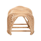 bali & pari Daiki Natural Rattan Bench with Curved Frame - Lightweight Decorative Accent Seating for Entryway, Bedroom, or Living Room
