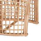 bali & pari Daiki Natural Rattan Bench with Curved Frame - Lightweight Decorative Accent Seating for Entryway, Bedroom, or Living Room