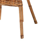 bali & pari Tara 2-Piece Natural Rattan Dining Chair - Handwoven Wicker Armchair with Curved Backrest, Boho Coastal Seating