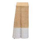 bali & pari Palm Scallop Natural Rattan Console Table - Handwoven Wicker Accent Table, Coastal & Boho Decor, Rectangle 36", Two-Tone White/Natural