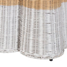 bali & pari Palm Scallop Natural Rattan Console Table - Handwoven Wicker Accent Table, Coastal & Boho Decor, Rectangle 36", Two-Tone White/Natural