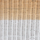 bali & pari Palm Scallop Natural Rattan Console Table - Handwoven Wicker Accent Table, Coastal & Boho Decor, Rectangle 36", Two-Tone White/Natural