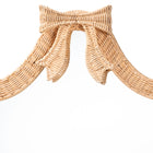bali & pari Creusa Natural Rattan Wall Mirror - Handwoven Arched Mirror with Scalloped Corners and Bow Accent, Artistic Decor with Boho Coastal Style