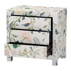 Baxton Studio Connery Floral  End Table - 3-Drawer Decorative Accent Storage Cabinet