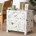 Baxton Studio Connery Floral  End Table - 3-Drawer Decorative Accent Storage Cabinet