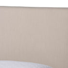 Baxton Studio Astin Platform Bed with Pleated Skirt- Fabric Upholstered Bed Frame with Panel Headboard, Queen