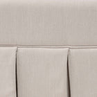 Baxton Studio Astin Platform Bed with Pleated Skirt- Fabric Upholstered Bed Frame with Panel Headboard, Queen