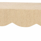 bali & pari Mason Natural Grasscloth Coffee Table - Rectangular Accent Table with Scalloped Apron, Modern Coastal Living Room Centerpiece