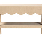 bali & pari Mason Natural Grasscloth Console Table - Two-Tier Entryway Table with Scalloped Apron, Modern Coastal Accent Table for Living Room or Hallway