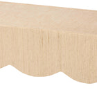 bali & pari Mason Natural Grasscloth Console Table - Two-Tier Entryway Table with Scalloped Apron, Modern Coastal Accent Table for Living Room or Hallway