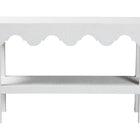 bali & pari Nolan Natural Grasscloth Console Table - Two-Tier Entryway Table with Scalloped Apron, Modern Coastal Accent Table for Living Room or Hallway