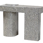 bali & pari Tawana Capiz Shell Console Table with Geometric Pattern - Modern Decorative Accent Table for Entryway or Living Room