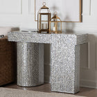 bali & pari Tawana Capiz Shell Console Table with Geometric Pattern - Modern Decorative Accent Table for Entryway or Living Room