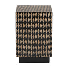 bali & pari Paulo Decorative End Table with Bamboo Diamond Pattern - Modern Accent Side Table for Living Room or Bedroom, Square