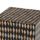 bali & pari Paulo Decorative End Table with Bamboo Diamond Pattern - Modern Accent Side Table for Living Room or Bedroom, Square