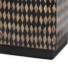 bali & pari Paulo Decorative End Table with Bamboo Diamond Pattern - Modern Accent Side Table for Living Room or Bedroom, Square