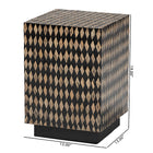 bali & pari Paulo Decorative End Table with Bamboo Diamond Pattern - Modern Accent Side Table for Living Room or Bedroom, Square