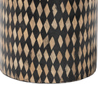 bali & pari Paulo Decorative End Table with Bamboo Diamond Pattern - Modern Accent Side Table for Living Room or Bedroom, Round