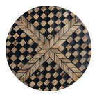 bali & pari Paulo Decorative End Table with Bamboo Diamond Pattern - Modern Accent Side Table for Living Room or Bedroom, Round
