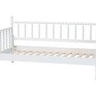 Baxton Studio Laurent Daybed - Spindle Platform Bed Frame with Bamboo-Style Turned Posts, Classic Cottage Farmhouse Furniture, Twin, White