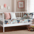 Baxton Studio Laurent Daybed - Spindle Platform Bed Frame with Bamboo-Style Turned Posts, Classic Cottage Farmhouse Furniture, Twin, White