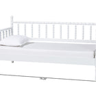 Baxton Studio Laurent Daybed - Spindle Platform Bed Frame with Bamboo-Style Turned Posts, Classic Cottage Farmhouse Furniture, Twin, White
