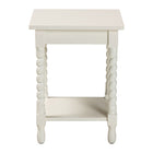 Baxton Studio Niklas Nightstand with Twisted Legs - 1-Drawer Bedroom Side Table with Storage Shelf, White