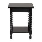 Baxton Studio Niklas Nightstand with Twisted Legs - 1-Drawer Bedroom Side Table with Storage Shelf, Black