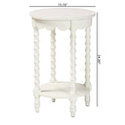 Baxton Studio Sally Round Nightstand with Bamboo Inspired Legs - Scalloped Bedroom Side Table with Open Shelf, White