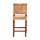 bali & pari Lesia Natural Rattan Counter Stool with Cushion - Handwoven Wicker Stool with Mahogany Wood Frame, Coastal Boho Style for Kitchen Island or Bar Seating