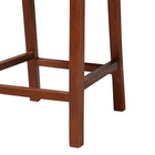 bali & pari Lesia Natural Rattan Counter Stool with Cushion - Handwoven Wicker Stool with Mahogany Wood Frame, Coastal Boho Style for Kitchen Island or Bar Seating