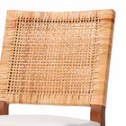 bali & pari Lesia Natural Rattan Counter Stool with Cushion - Handwoven Wicker Stool with Mahogany Wood Frame, Coastal Boho Style for Kitchen Island or Bar Seating