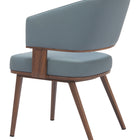 Zuo Poise Dining Chair Azure Gray & Walnut