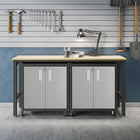 Manhattan Comfort Fortress Modern 3-Piece Garage Set in Dark Gray - 14GMC