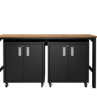 Manhattan Comfort Fortress Modern 3-Piece Garage Set in Charcoal Gray