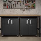 Manhattan Comfort Fortress Modern 3-Piece Garage Set in Charcoal Gray - 14GMC-CH