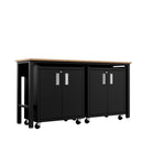 Manhattan Comfort Fortress Modern 3-Piece Garage Set in Charcoal Gray - 14GMC-CH