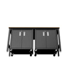 Manhattan Comfort Fortress Modern 3-Piece Garage Set in Charcoal Gray - 14GMC-CH