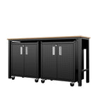 Manhattan Comfort Fortress Modern 3-Piece Garage Set in Charcoal Gray - 14GMC-CH