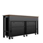 Manhattan Comfort Fortress Modern 3-Piece Garage Set in Charcoal Gray - 14GMC-CH