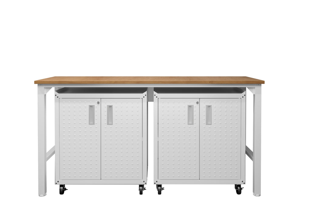 Manhattan Comfort Fortress Modern 3-Piece Garage Set in White