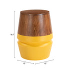 Zuo Tornos Side Table Walnut & Yellow