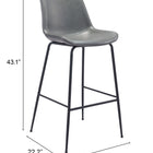 Zuo Byron Barstool Gray