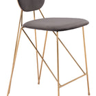 Zuo Georges Counter Stool (Set of 2) Gray & Gold