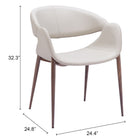 Zuo Limay Dining Chair (Set of 2) Beige & Walnut