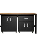 Manhattan Comfort Fortress Modern 3-Piece Garage Set in Charcoal Gray
