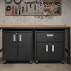 Manhattan Comfort Fortress Modern 3-Piece Garage Set in Charcoal Gray - 15GMC-CH