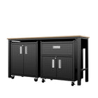 Manhattan Comfort Fortress Modern 3-Piece Garage Set in Charcoal Gray - 15GMC-CH