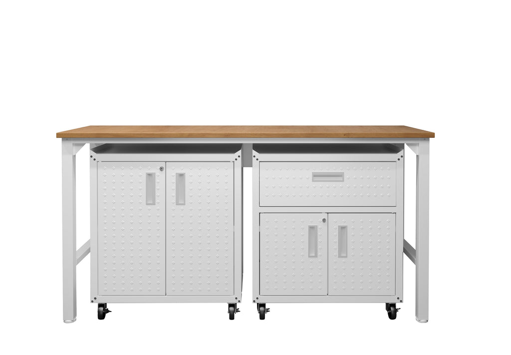 Manhattan Comfort Fortress Modern 3-Piece Garage Set in White